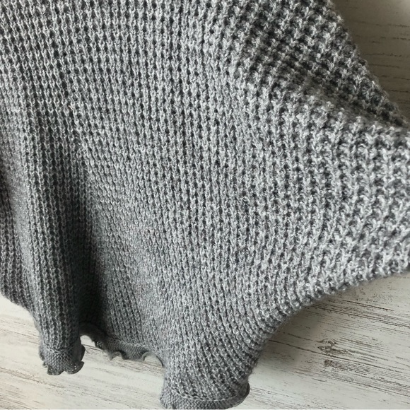 ANTHROPOLOGIE MOTH  Rocia Open Cape Shawl Knit Ruffle Cardigan XS Gray - Picture 5 of 8